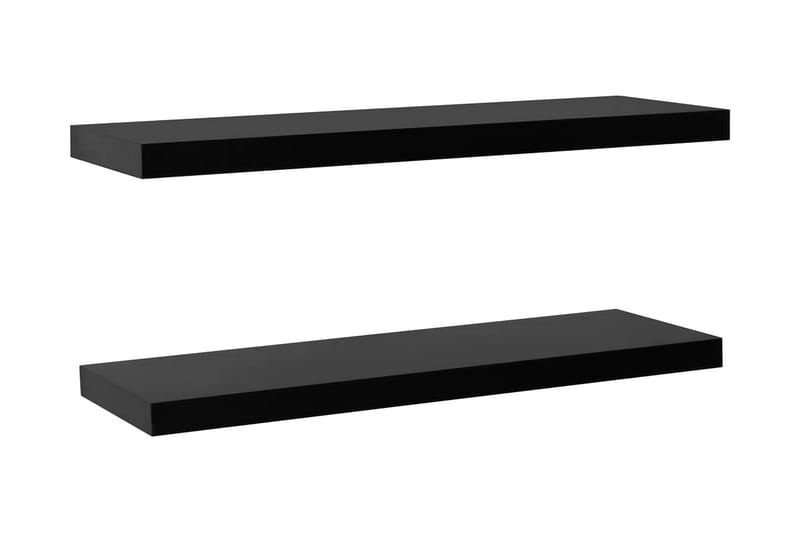Svævehylder 2 Stk. 120x20x3,8 cm Sort - Sort - Opbevaring - Hylder & Reoler - Væghylde & vægreol