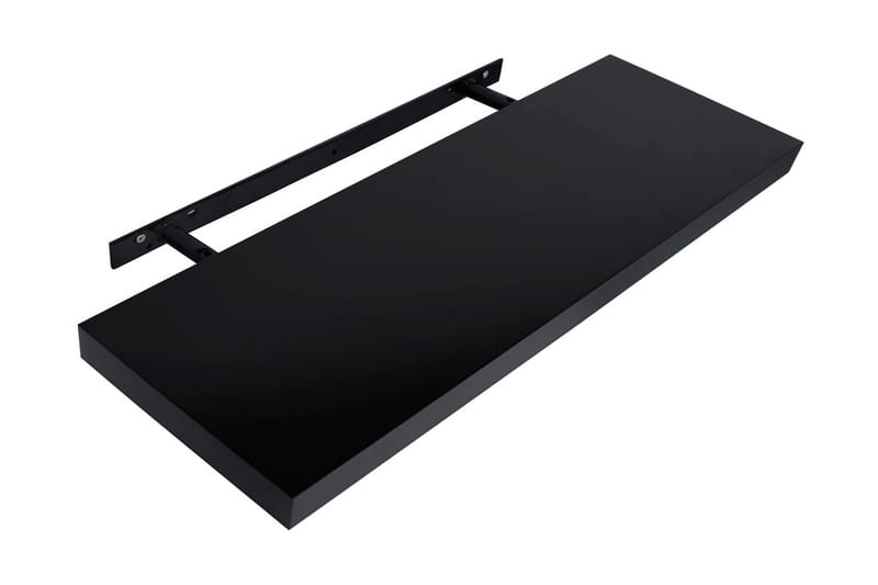 Svævehylder 2 Stk. 120x20x3,8 cm Sort - Sort - Opbevaring - Hylder & Reoler - Væghylde & vægreol