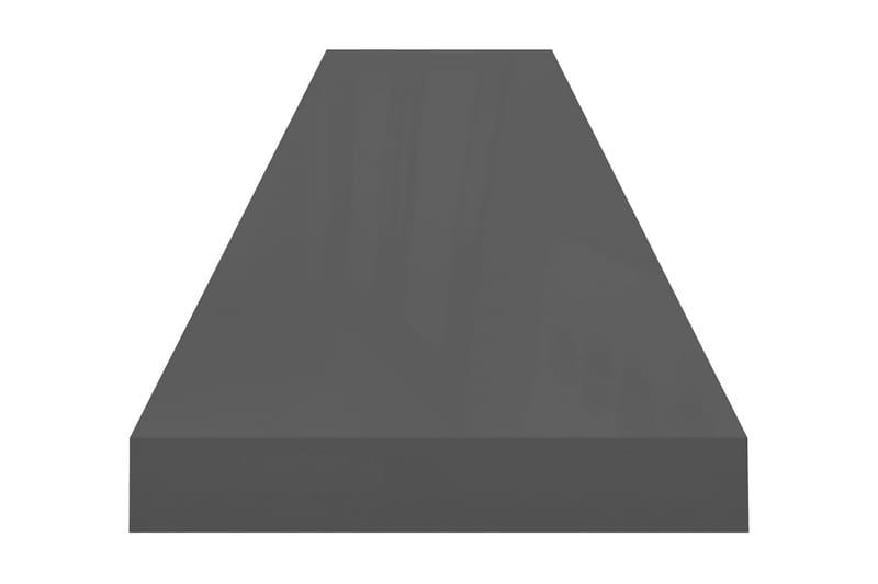 svævehylder 2 stk. 120x23,5x3,8 cm MDF grå højglans - Grå - Væghylde & vægreol