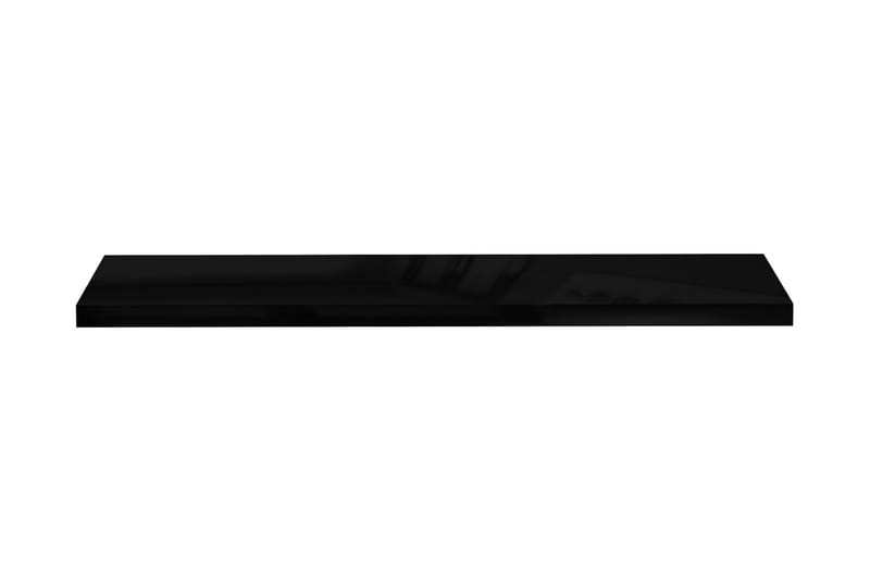 svævehylder 2 stk. 120x23,5x3,8 cm MDF sort højglans - Sort - Væghylde & vægreol