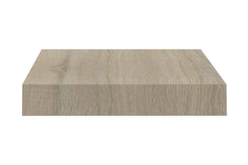 svævehylder 2 stk. 23x23,5x3,8 cm MDF egetræsfarve - Brun - Opbevaring - Hylder & Reoler - Væghylde & vægreol