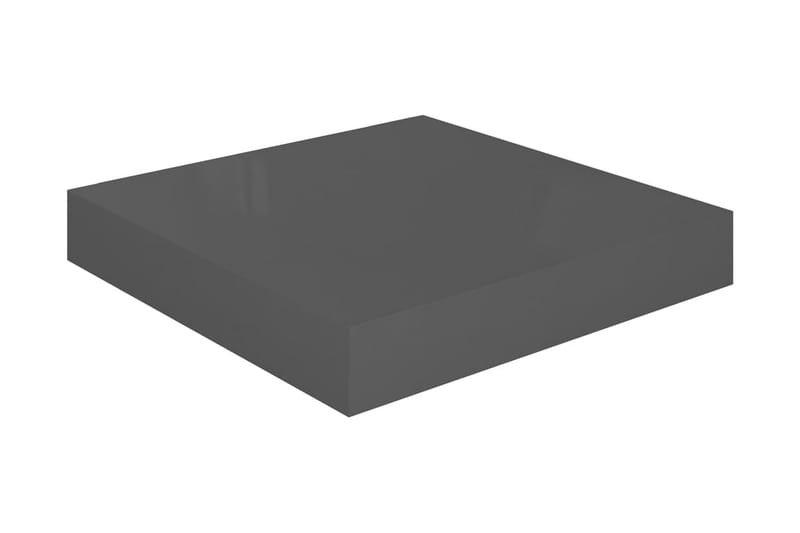 svævehylder 2 stk. 23x23,5x3,8 cm MDF grå højglans - Grå - Opbevaring - Hylder & Reoler - Væghylde & vægreol