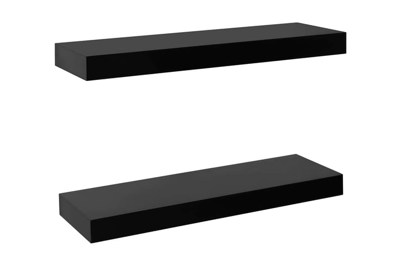 Svævehylder 2 Stk. 40x20x3,8 cm Sort - Sort - Opbevaring - Hylder & Reoler - Væghylde & vægreol