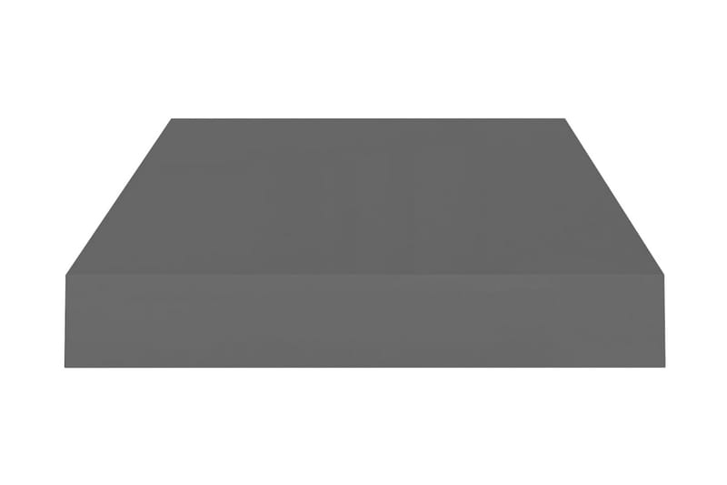 svævehylder 2 stk. 40x23x3,8 cm MDF grå højglans - Grå - Væghylde & vægreol