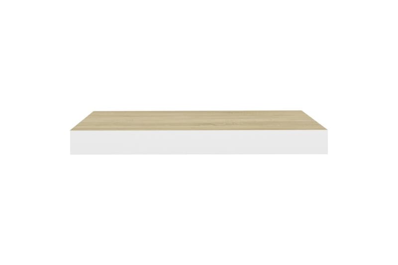 svævehylder 2 stk. 50x23x3,8  cm MDF egetræsfarve og hvid - Hvid - Opbevaring - Hylder & Reoler - Væghylde & vægreol