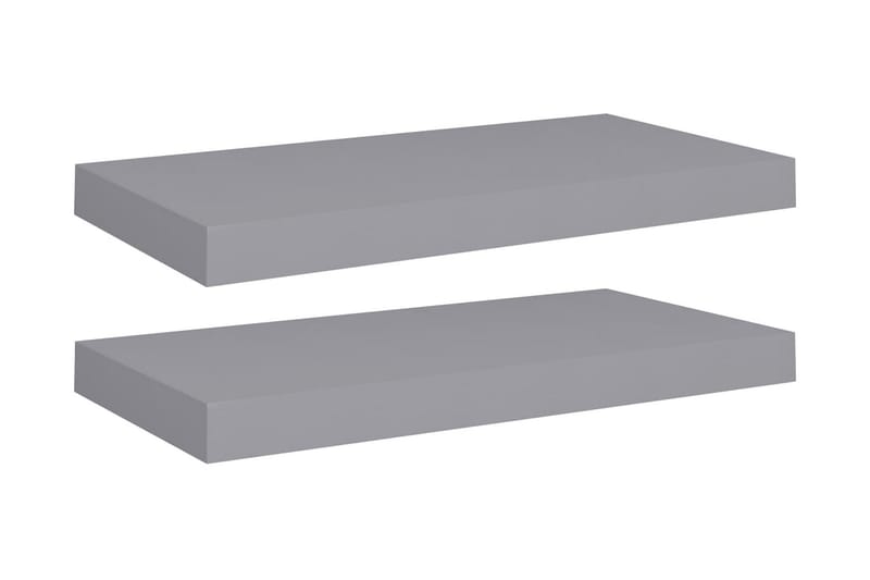 svævehylder 2 stk. 50x23x3,8 cm MDF grå - Grå - Opbevaring - Hylder & Reoler - Væghylde & vægreol