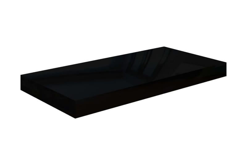 svævehylder 2 stk. 50x23x3,8 cm MDF sort højglans - Sort - Væghylde & vægreol