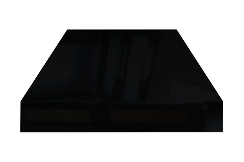 svævehylder 2 stk. 60x23,5x3,8 cm MDF sort højglans - Sort - Opbevaring - Hylder & Reoler - Væghylde & vægreol