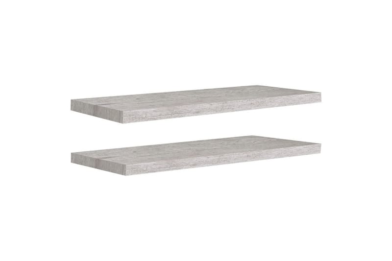 svævehylder 2 stk. 80x23,5x3,8 cm MDF betongrå - Grå - Opbevaring - Hylder & Reoler - Væghylde & vægreol