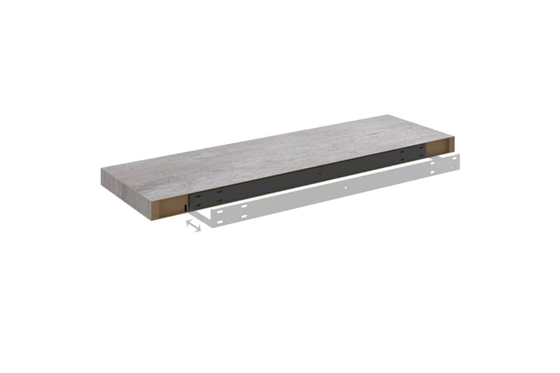 svævehylder 2 stk. 80x23,5x3,8 cm MDF betongrå - Grå - Opbevaring - Hylder & Reoler - Væghylde & vægreol