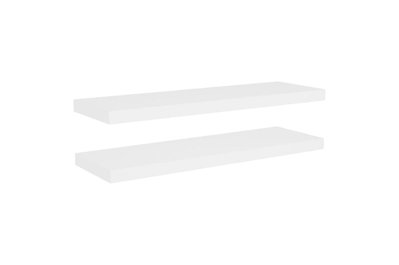 svævehylder 2 stk. 80x23,5x3,8 cm MDF egetræsfarve og hvid - Hvid - Opbevaring - Hylder & Reoler - Væghylde & vægreol
