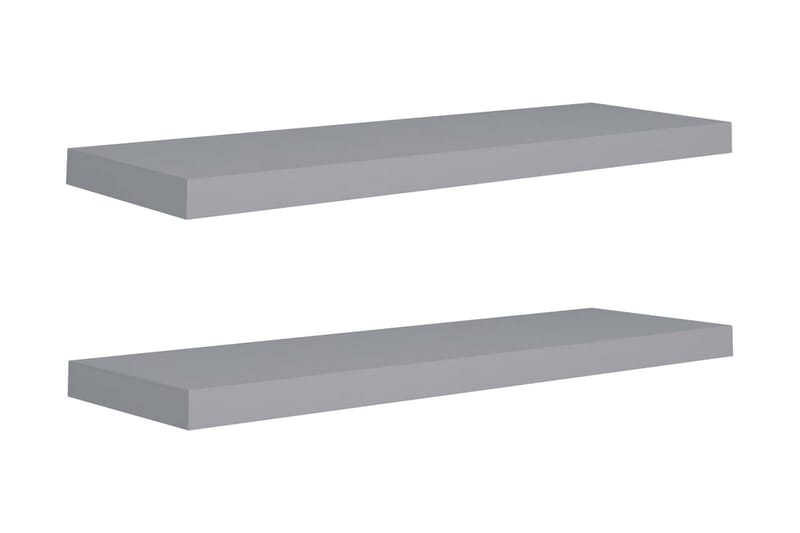 svævehylder 2 stk. 80x23,5x3,8 cm MDF grå - Grå - Opbevaring - Hylder & Reoler - Væghylde & vægreol