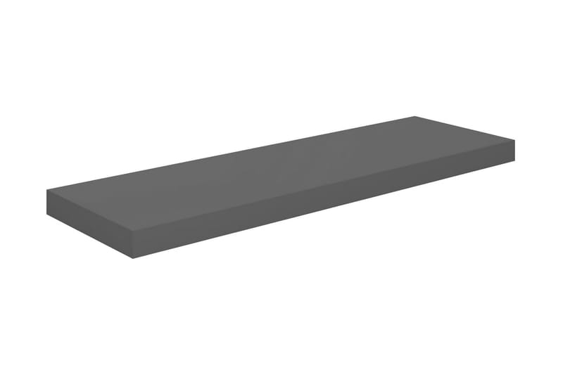svævehylder 2 stk. 80x23,5x3,8 cm MDF grå højglans - Grå - Væghylde & vægreol