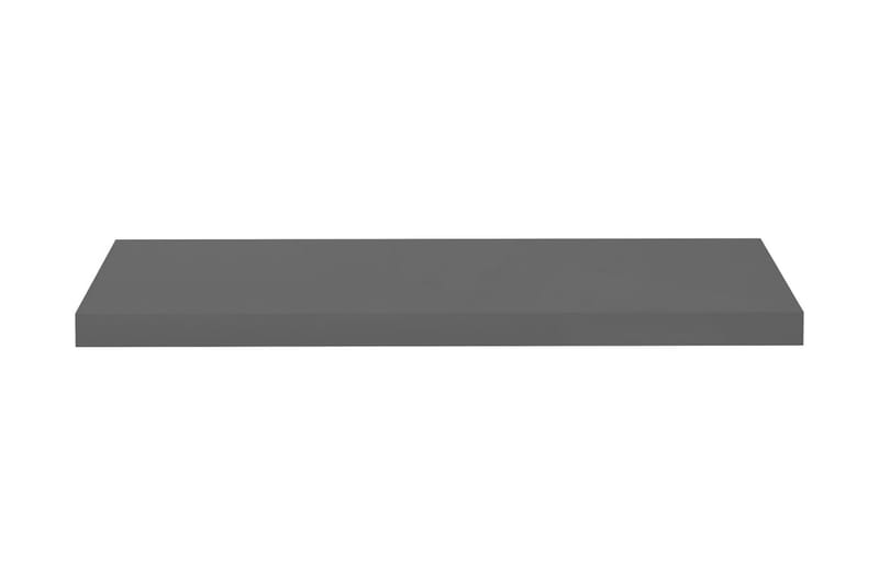 svævehylder 2 stk. 80x23,5x3,8 cm MDF grå højglans - Grå - Væghylde & vægreol