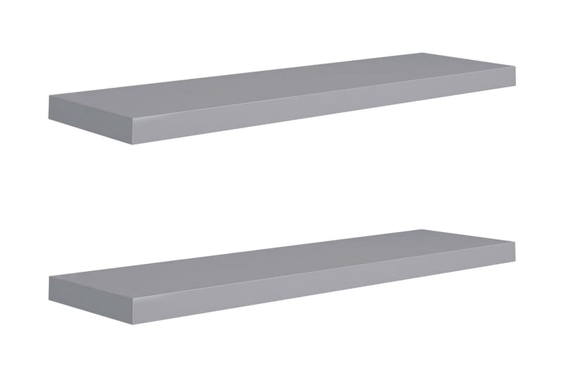 svævehylder 2 stk. 90x23,5x3,8 cm MDF grå - Grå - Opbevaring - Hylder & Reoler - Væghylde & vægreol