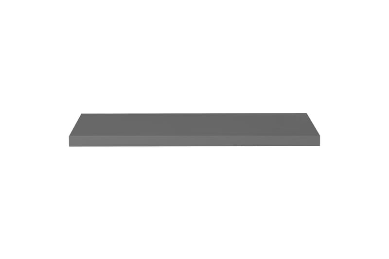 svævehylder 2 stk. 90x23,5x3,8 cm MDF grå højglans - Grå - Væghylde & vægreol