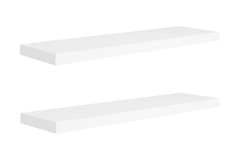 svævehylder 2 stk. 90x23,5x3,8 cm MDF hvid - Hvid - Væghylde & vægreol