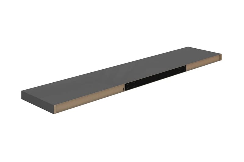 svævehylder 4 stk. 120x23,5x3,8 cm MDF grå højglans - Grå - Opbevaring - Hylder & Reoler - Væghylde & v�ægreol