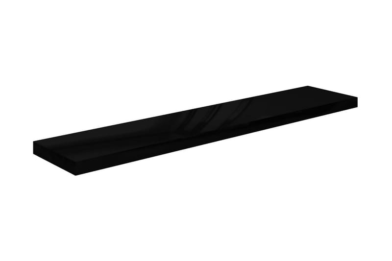 svævehylder 4 stk. 120x23,5x3,8 cm MDF sort højglans - Sort - Opbevaring - Hylder & Reoler - Væghylde & vægreol
