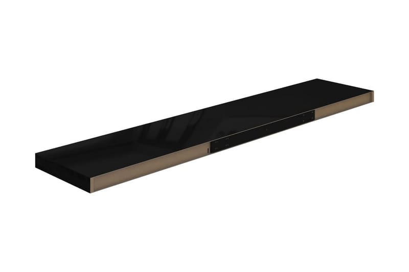svævehylder 4 stk. 120x23,5x3,8 cm MDF sort højglans - Sort - Opbevaring - Hylder & Reoler - Væghylde & vægreol