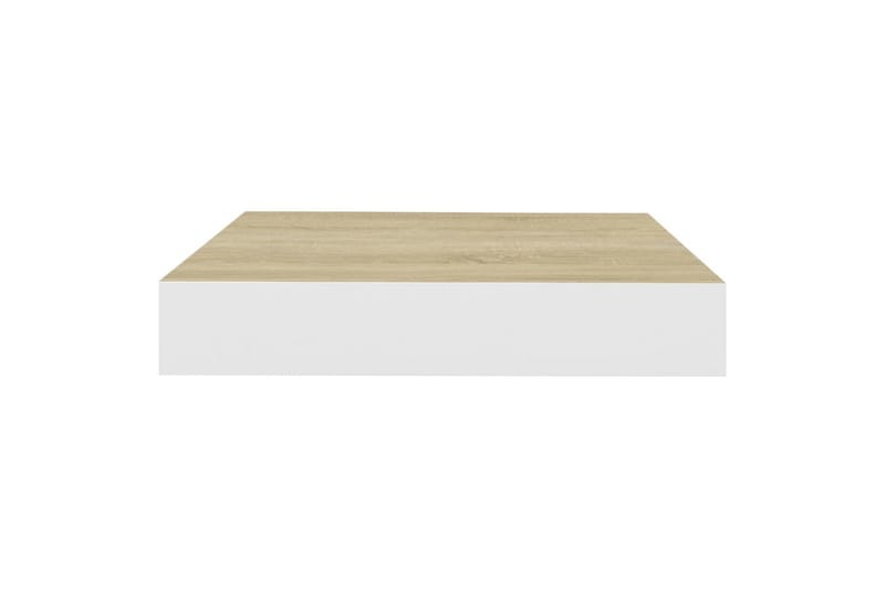 svævehylder 4 stk. 23x23,5x3,8 cm MDF egetræsfarve og hvid - Hvid - Opbevaring - Hylder & Reoler - Væghylde & vægreol