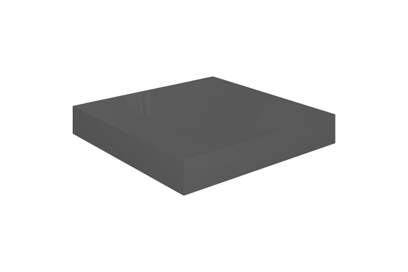 svævehylder 4 stk. 23x23,5x3,8 cm MDF grå højglans - Grå - Væghylde & vægreol