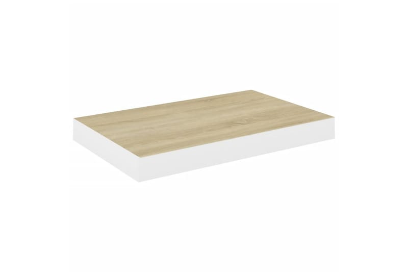 sv�ævehylder 4 stk. 50x23x3,8 cm MDF egetræsfarve og hvid - Hvid - Opbevaring - Hylder & Reoler - Væghylde & vægreol