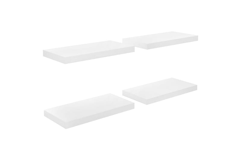 svævehylder 4 stk. 50x23x3,8 cm MDF hvid højglans - Hvid - Opbevaring - Hylder & Reoler - Væghylde & vægreol