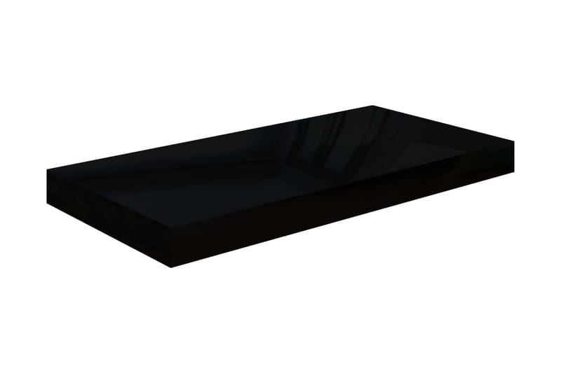svævehylder 4 stk. 50x23x3,8 cm MDF sort højglans - Sort - Opbevaring - Hylder & Reoler - Væghylde & vægreol
