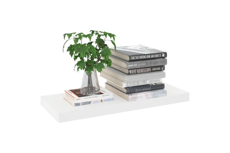 svævehylder 4 stk. 60x23,5x3,8 cm MDF egetræsfarve og hvid - Hvid - Opbevaring - Hylder & Reoler - Væghylde & vægreol