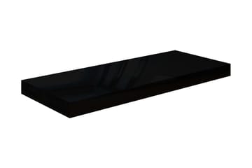 svævehylder 4 stk. 60x23,5x3,8 cm MDF sort højglans - Sort - Opbevaring - Hylder & Reoler - Væghylde & vægreol