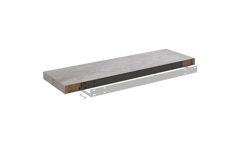 svævehylder 4 stk. 80x23,5x3,8 cm MDF betongrå - Grå - Opbevaring - Hylder & Reoler - Væghylde & vægreol