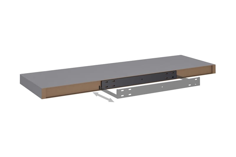 sv�ævehylder 4 stk. 80x23,5x3,8 cm MDF grå - Grå - Opbevaring - Hylder & Reoler - Væghylde & vægreol
