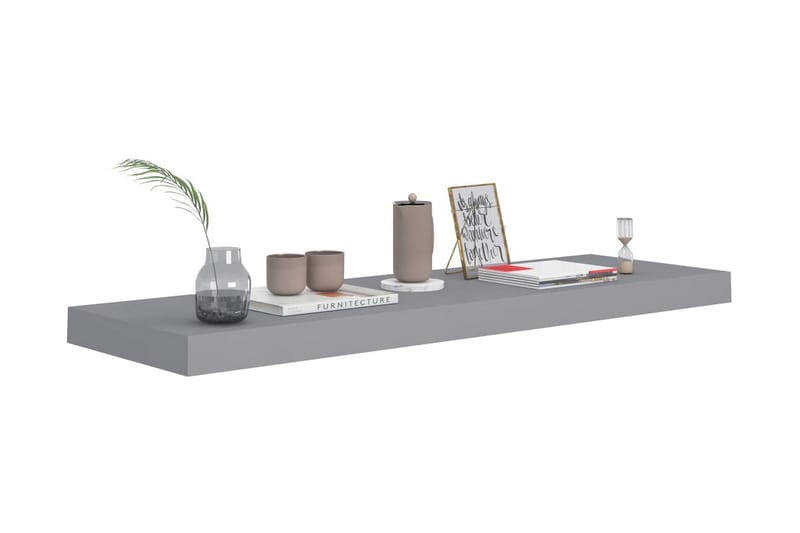 svævehylder 4 stk. 80x23,5x3,8 cm MDF grå - Grå - Opbevaring - Hylder & Reoler - Væghylde & vægreol