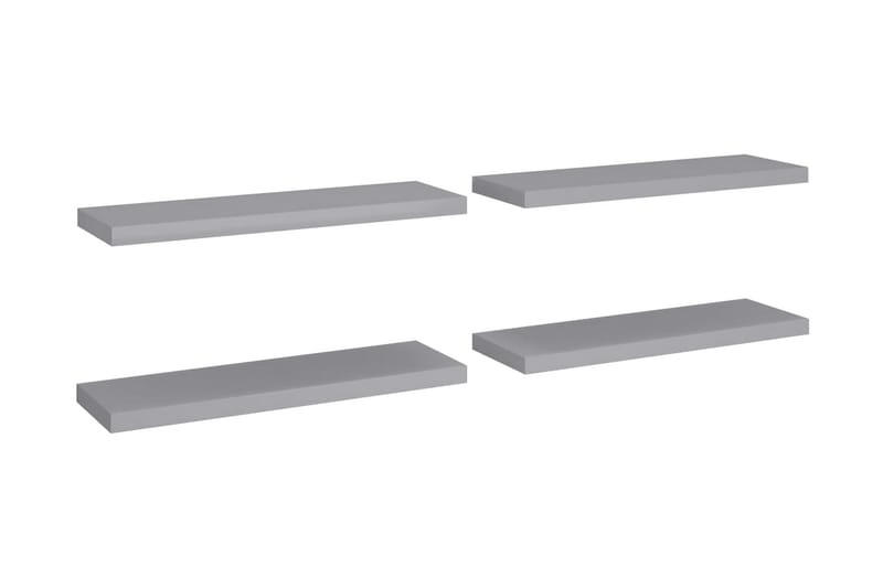 svævehylder 4 stk. 80x23,5x3,8 cm MDF grå - Grå - Opbevaring - Hylder & Reoler - Væghylde & vægreol