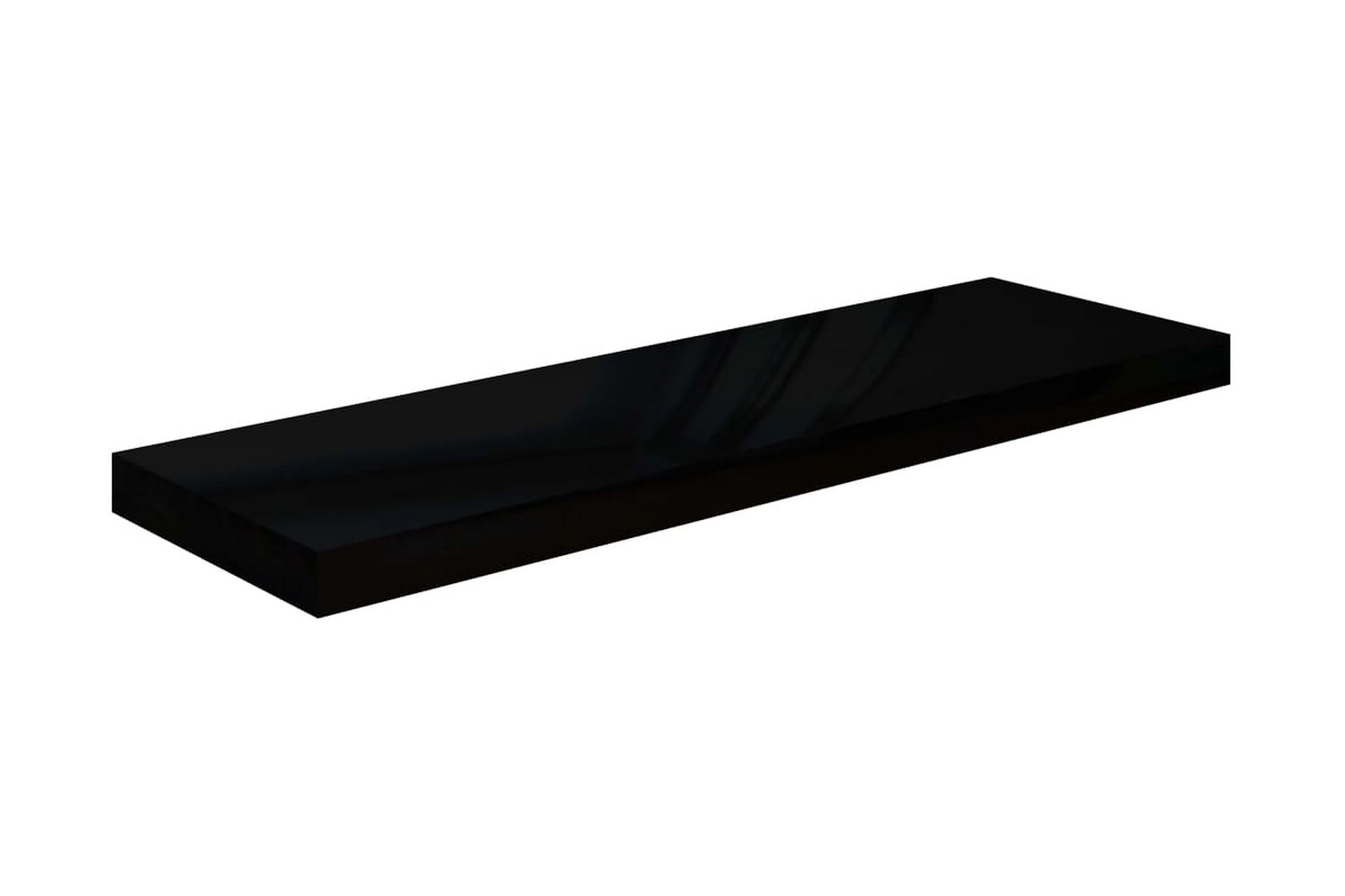 svævehylder 4 stk. 80x23,5x3,8 cm MDF sort højglans - Sort - Opbevaring - Hylder & Reoler - Væghylde & vægreol