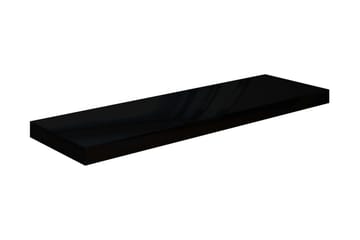 svævehylder 4 stk. 80x23,5x3,8 cm MDF sort højglans - Sort - Opbevaring - Hylder & Reoler - Væghylde & vægreol