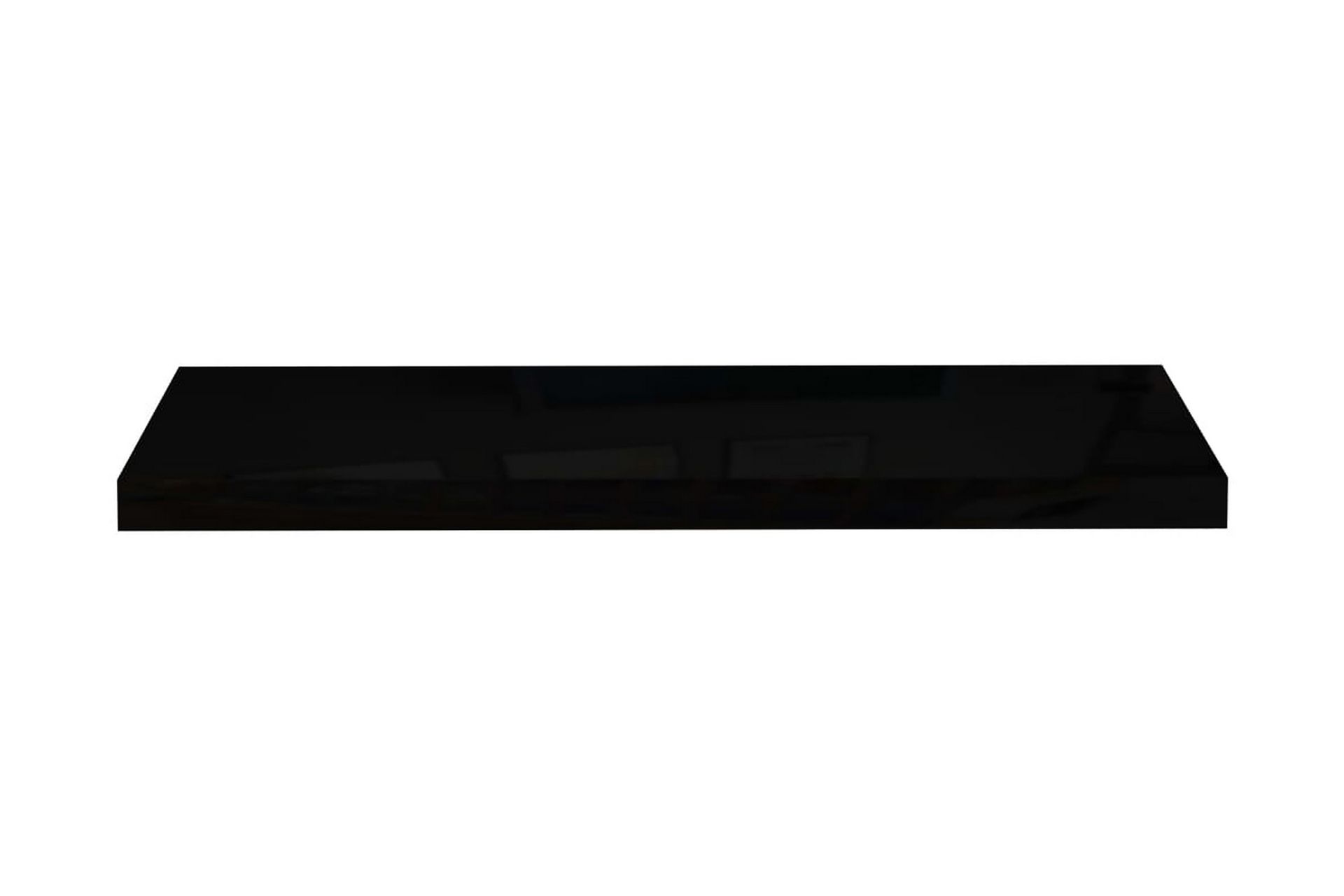 svævehylder 4 stk. 80x23,5x3,8 cm MDF sort højglans - Sort - Opbevaring - Hylder & Reoler - Væghylde & vægreol