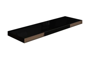 svævehylder 4 stk. 80x23,5x3,8 cm MDF sort højglans - Sort - Opbevaring - Hylder & Reoler - Væghylde & vægreol