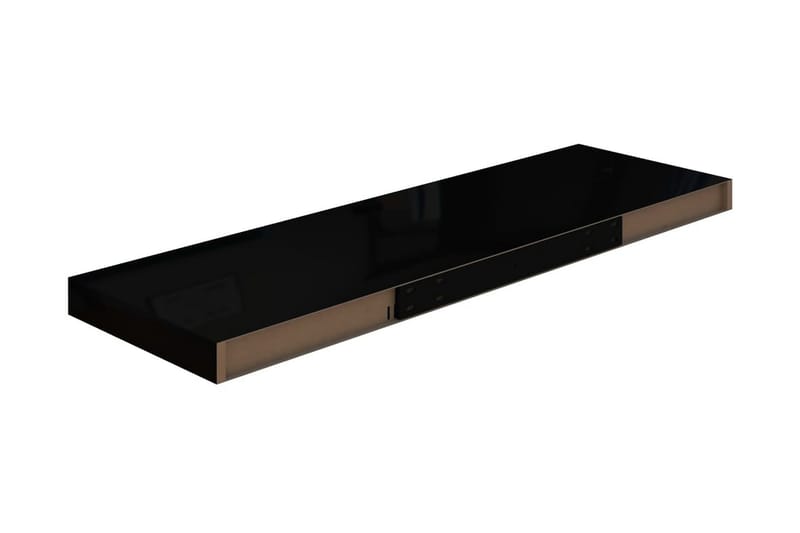 svævehylder 4 stk. 80x23,5x3,8 cm MDF sort højglans - Sort - Opbevaring - Hylder & Reoler - Væghylde & vægreol