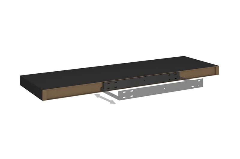 svævehylder 4 stk. 80x23,5x3,8 cm MDF sort - Sort - Opbevaring - Hylder & Reoler - Væghylde & vægreol