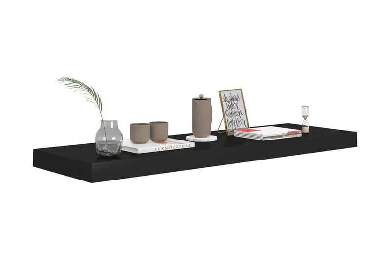 svævehylder 4 stk. 80x23,5x3,8 cm MDF sort - Sort - Opbevaring - Hylder & Reoler - Væghylde & vægreol