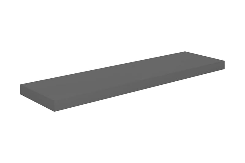 svævehylder 4 stk. 90x23,5x3,8 cm MDF grå højglans - Grå - Væghylde & vægreol