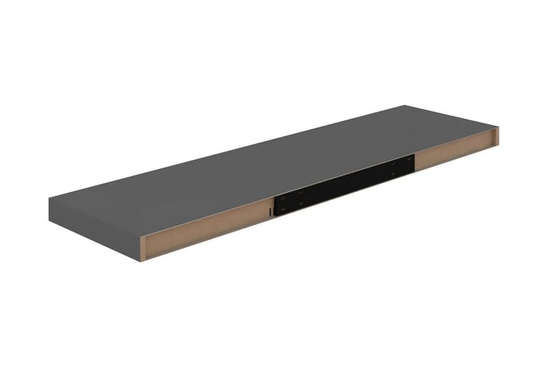 svævehylder 4 stk. 90x23,5x3,8 cm MDF grå højglans - Grå - Opbevaring - Hylder & Reoler - Væghylde & vægreol
