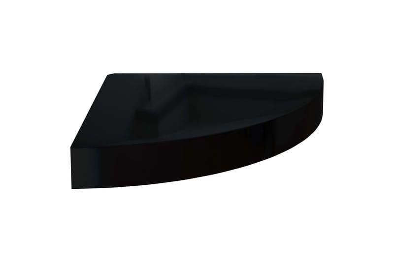 svævehylder til hjørne 2 stk. 25x25x3,8cm MDF sort højglans - Sort - Opbevaring - Hylder & Reoler - Væghylde & vægreol