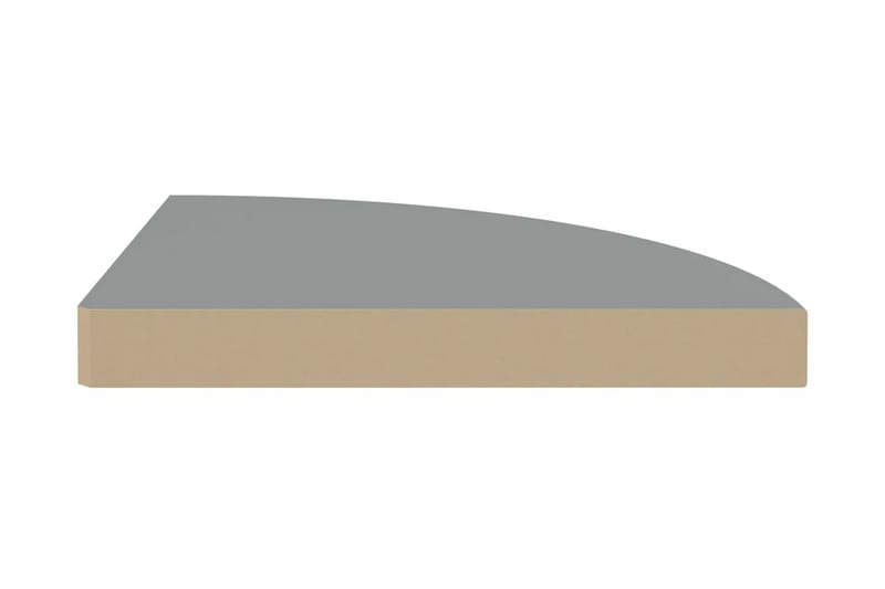 svævehylder til hjørne 2 stk. 35x35x3,8 cm MDF grå - Grå - Væghylde & vægreol