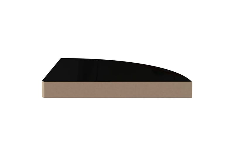 svævehylder til hjørne 2 stk. 35x35x3,8cm MDF sort højglans - Sort - Opbevaring - Hylder & Reoler - Væghylde & vægreol