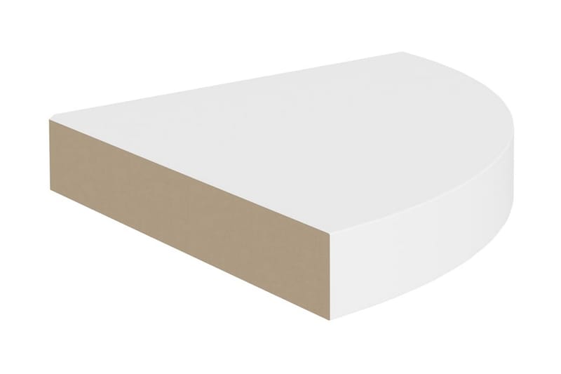svævehylder til hjørne 4 stk. 25x25x3,8 cm MDF hvid - Hvid - Opbevaring - Hylder & Reoler - Væghylde & vægreol