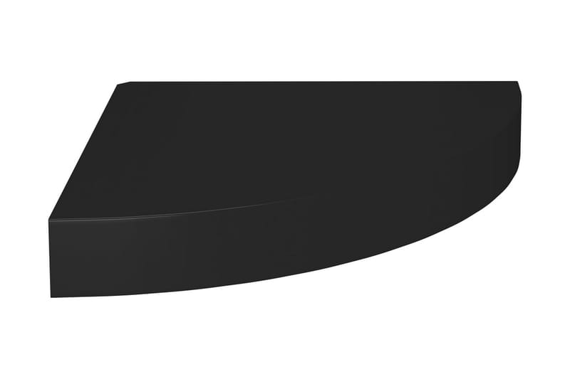 svævehylder til hjørne 4 stk. 25x25x3,8 cm MDF sort - Sort - Opbevaring - Hylder & Reoler - Væghylde & vægreol