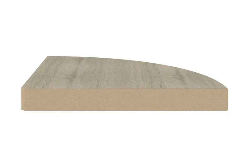 svævehylder til hjørne 4 stk. 35x35x3,8 cm MDF egetræsfarve - Brun - Opbevaring - Hylder & Reoler - Væghylde & vægreol